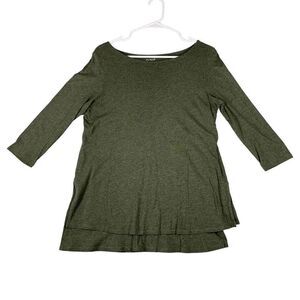Pure Jill Boat Neck Layered Tunic Top Women S Green